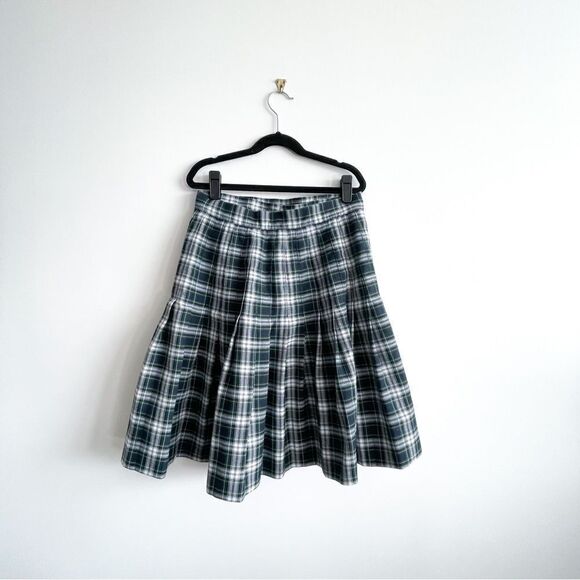 Halpern's Dark Academia Blue Plaid Kilt Skirt Safety Pin Women's 28 - 29 Vintage - Picture 2 of 6